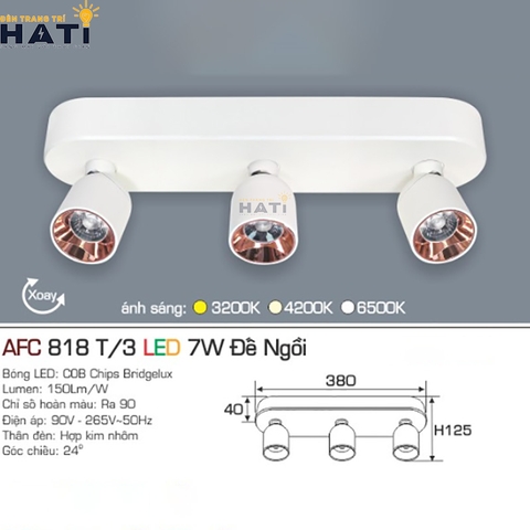 Đèn rọi đế ngồi Anfaco AFC 818 màu trắng - đen 7w