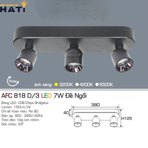 Đèn rọi đế ngồi Anfaco AFC 818 màu trắng - đen 7w