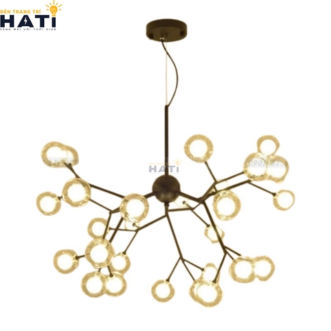 Đèn thả decor Agus 27 chao, khung đen