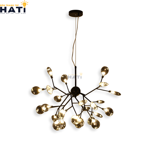 Đèn thả decor Hera 27 lá thân đen