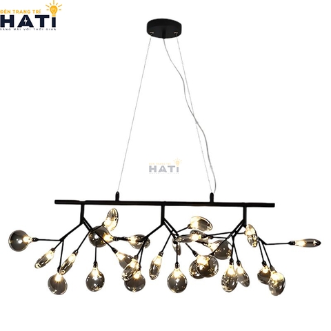 Đèn thả decor Hera 27 lá thân đen hình ngang