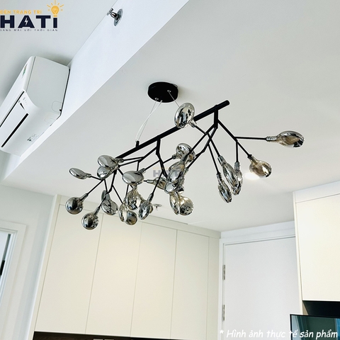 Đèn thả decor Hera 27 lá thân đen hình ngang