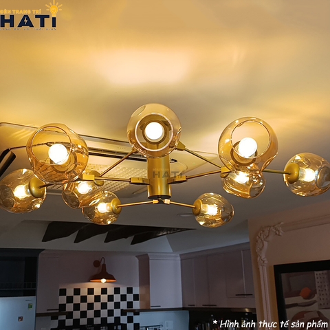 Đèn thả decor Nira 9 tay thân vàng - TDC118/9/VA