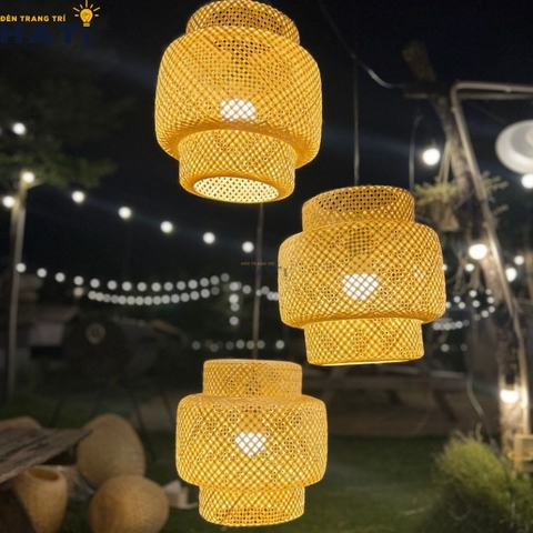 Đèn thả mây tre Happy