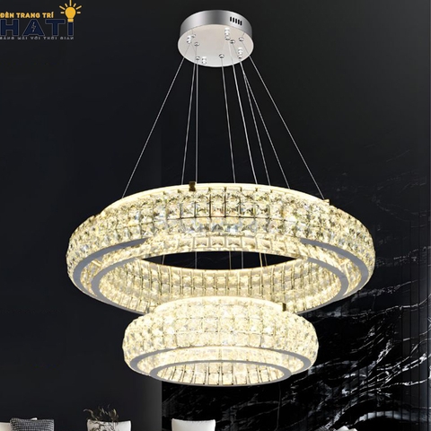 Đèn thả pha lê Becine 2 tầng