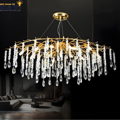 Đèn thả pha lê Bewin mang phong cách thanh lịch kết hợp pha lê cao cấp, giúp không gian phòng khách, bàn ăn hoặc khu vực sảnh trở nên nổi bật và đẳng cấp.
