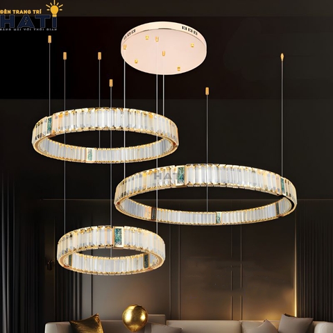 Đèn thả pha lê Cassian 3 vòng