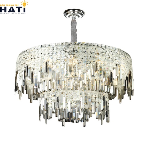 Đèn thả pha lê Evander cao cấp với các chi tiết pha lê lấp lánh, phù hợp trang trí phòng khách, bàn ăn hoặc không gian sang trọng