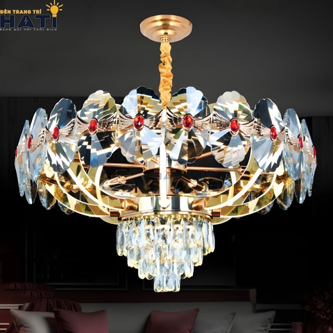 Đèn thả pha lê Kailin sở hữu thiết kế tinh tế với các chi tiết pha lê lấp lánh, mang đến điểm nhấn sang trọng cho không gian nội thất