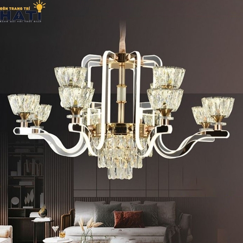Đèn thả pha lê Perry 12 bóng