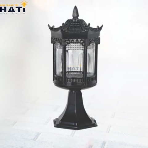 Đèn trụ cổng cao Densi màu đen
