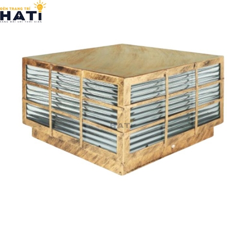 Đèn trụ cổng vuông Biva màu vàng