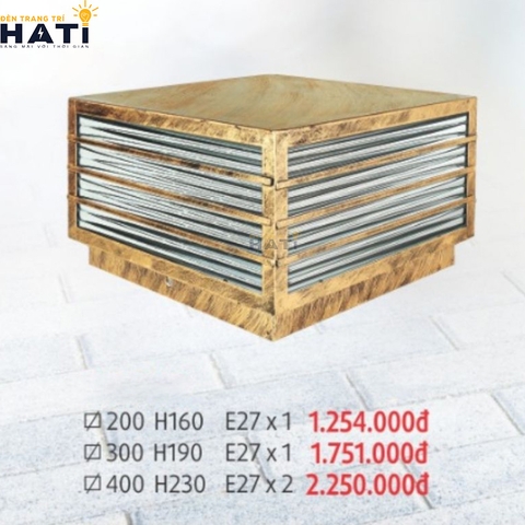 Đèn trụ cổng vuông Boiling màu vàng