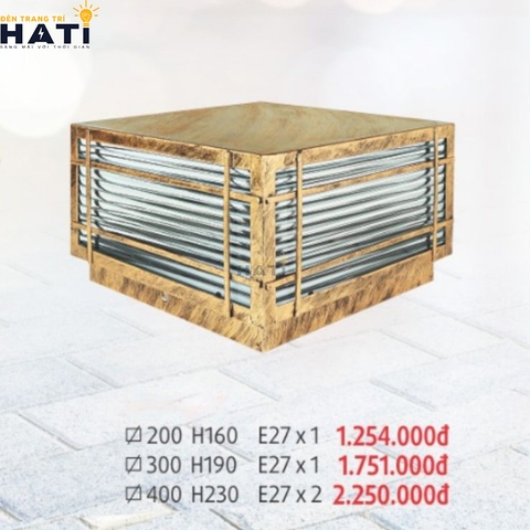 Đèn trụ cổng vuông Lorific màu vàng