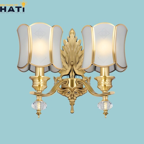 Đèn tường đồng Amber 2 bóng