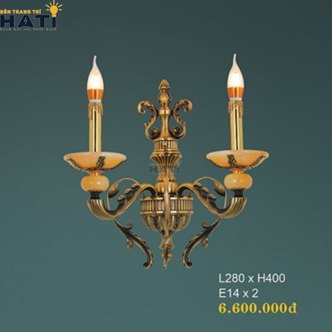 Đèn tường đồng cao cấp Bosky 2 bóng