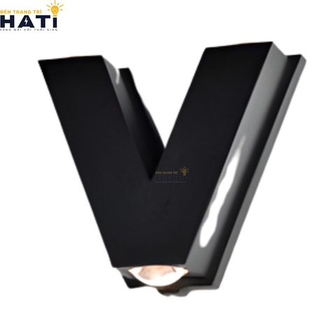 Đèn tường ngoài trời hiện đại Asheron màu đen