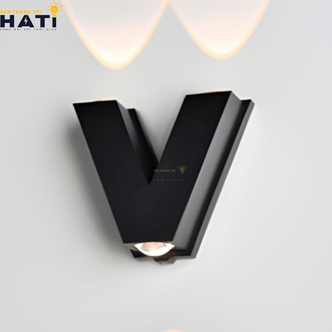 Đèn tường ngoài trời hiện đại Asheron màu đen