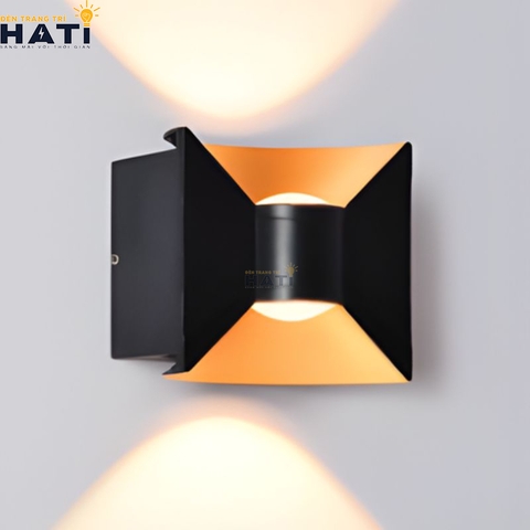 Đèn tường ngoài trời hiện đại Axton màu đen 2 bóng