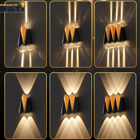 Đèn tường ngoài trời hiện đại Lyrex 7 bóng sở hữu thiết kế hiện đại, nổi bật, phù hợp chiếu sáng mặt tiền, sân vườn và lối đi ngoài trời