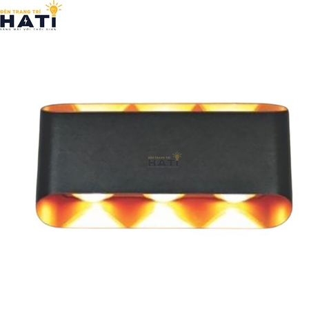 Đèn tường ngoài trời hiện đại Opan đen 6 tia