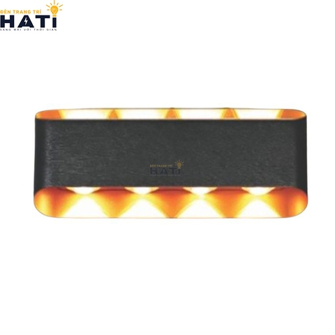 Đèn tường ngoài trời hiện đại Opan đen 8 tia