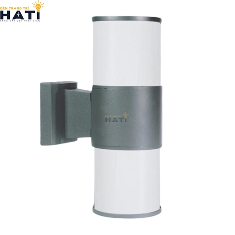 Đèn tường ống nhòm 2 đầu màu xám thân mica giữa