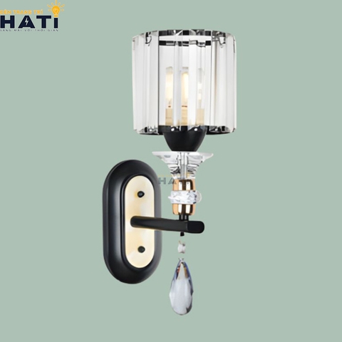 Đèn tường pha lê Hollis màu đen