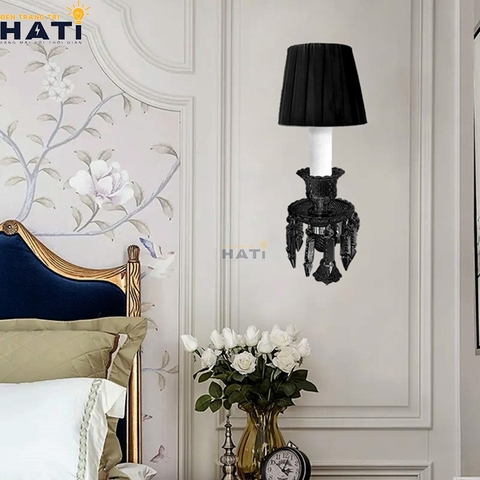 Đèn tường pha lê Zerina màu đen 1 bóng