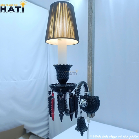 Đèn tường pha lê Zerina màu đen 1 bóng