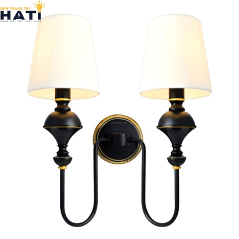 Đèn tường tân cổ điển Tenny màu đen 2 bóng