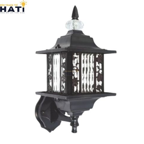 Đèn vách ngoài trời cổ điển Costur màu đen