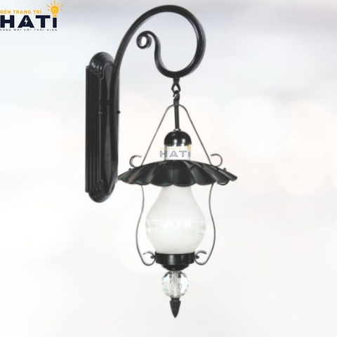 Đèn vách ngoài trời cổ điển Tiara màu đen