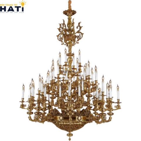 Đèn chùm đồng cổ điển Valorin 60 tay