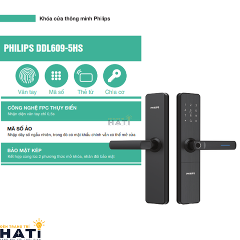 Khóa cửa thông minh Philips DDL609-5HS