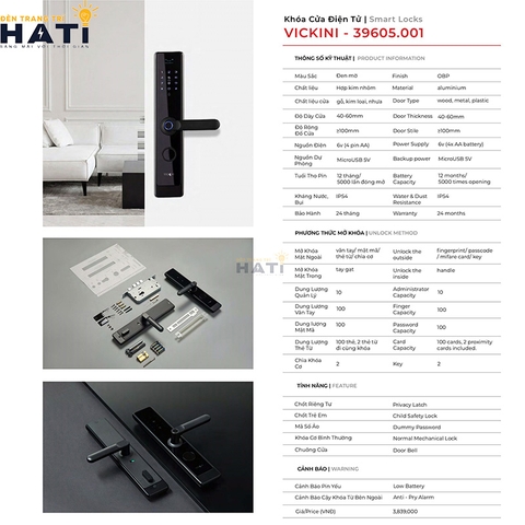 Tích hợp các phương thức mở khóa thông minh: vân tay, mã số, thẻ từ và chìa cơ