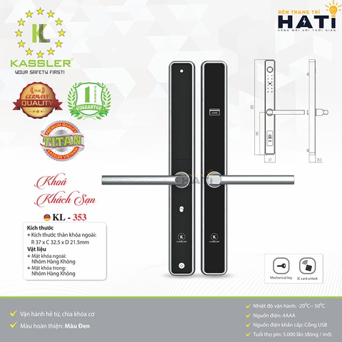 Khóa khách sạn Kassler KL-353