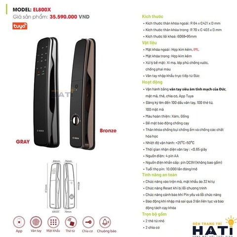 Khóa vân tay Bosch EL800X