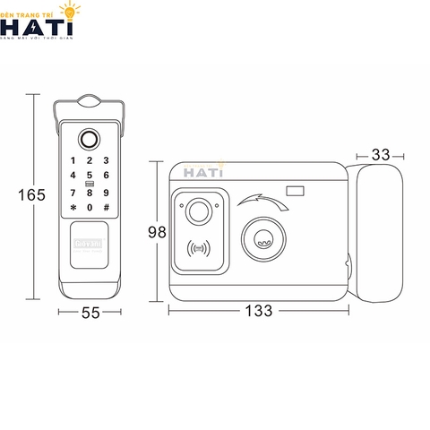 Khóa vân tay cửa cổng Giovani GSL-M1S