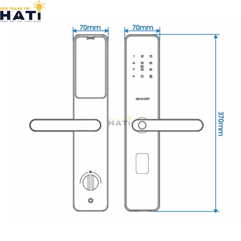 Khóa thông minh cửa gỗ Sharp T2-B