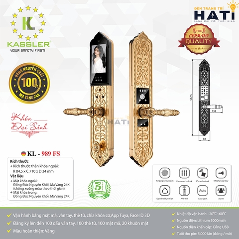 Khóa vân tay đại sảnh Kassler KL-989 FS