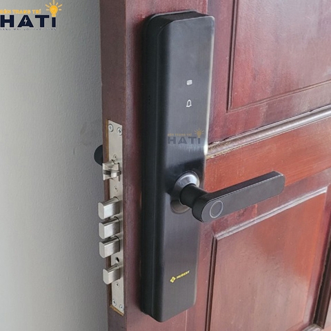 Khóa vân tay Hubert cửa gỗ CG59 ROUGH BLACK