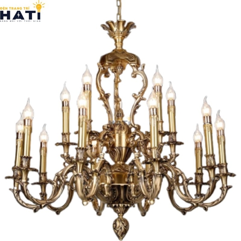 Đèn chùm đồng tân cổ điển Valora 15 tay