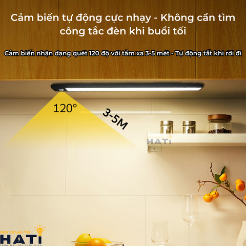 Led thanh cảm biến gắn kệ, tủ, giường