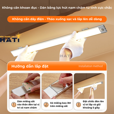 Led thanh cảm biến gắn kệ, tủ, giường