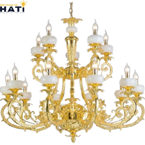 Đèn chùm đồng Ailenty 15 tay cao cấp