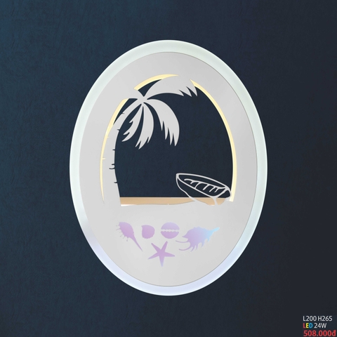 Đèn tường led họa tiết cây dừa và thuyền