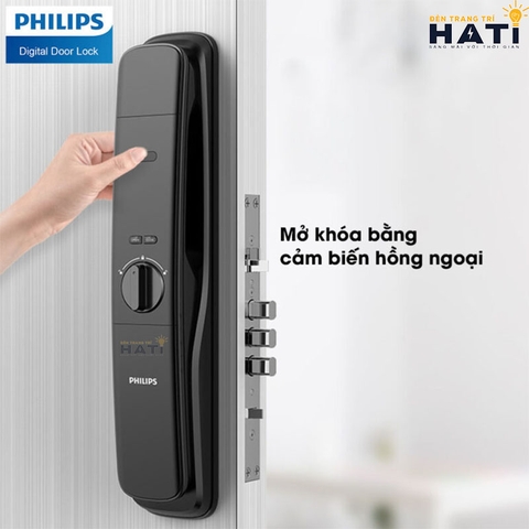 Khóa vân tay Philips DDL702-8HWS mở khóa gương mặt