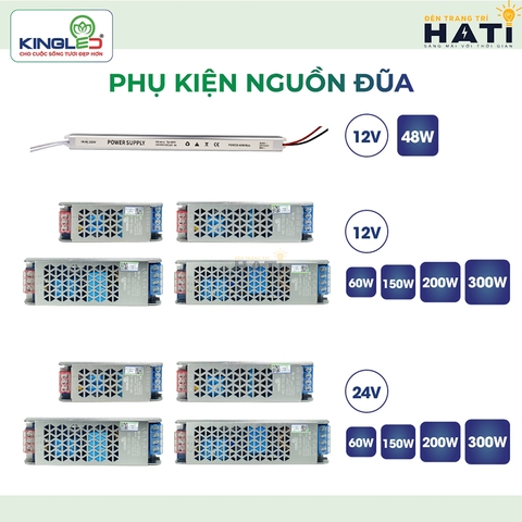 Bộ Nguồn Đũa & Nguồn Tổ Ong Kingled 12V 24V Chính Hãng