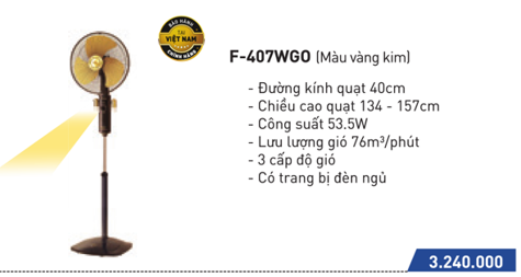 Quạt đứng Panasonic F-407WGO